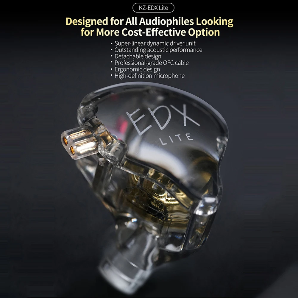 Hi-Fi наушники KZ EDX Lite стереонаушники с басами