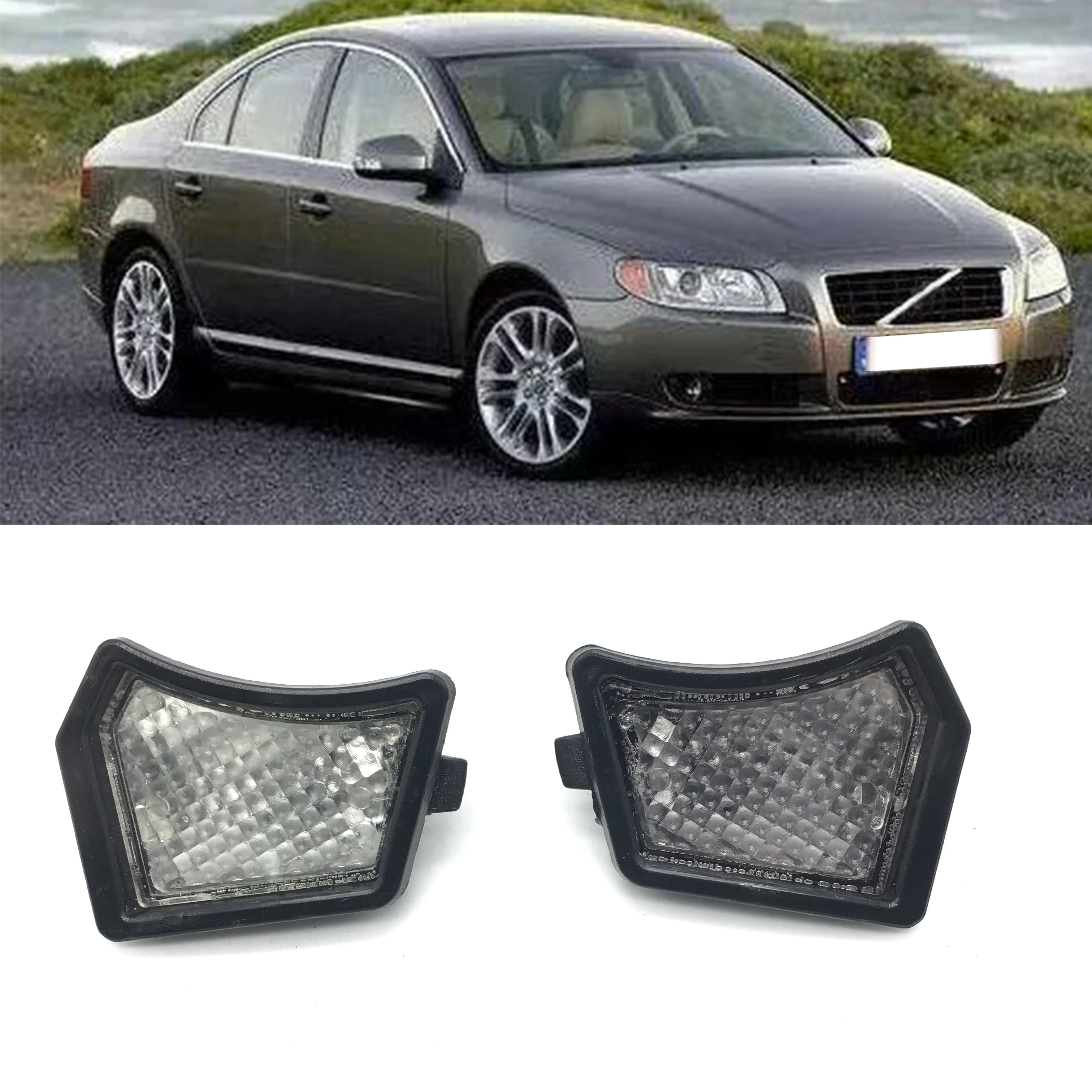 

1pair car accessories exterior parts Front Door Mirror Puddle Light courtesy Light Lamp Lens