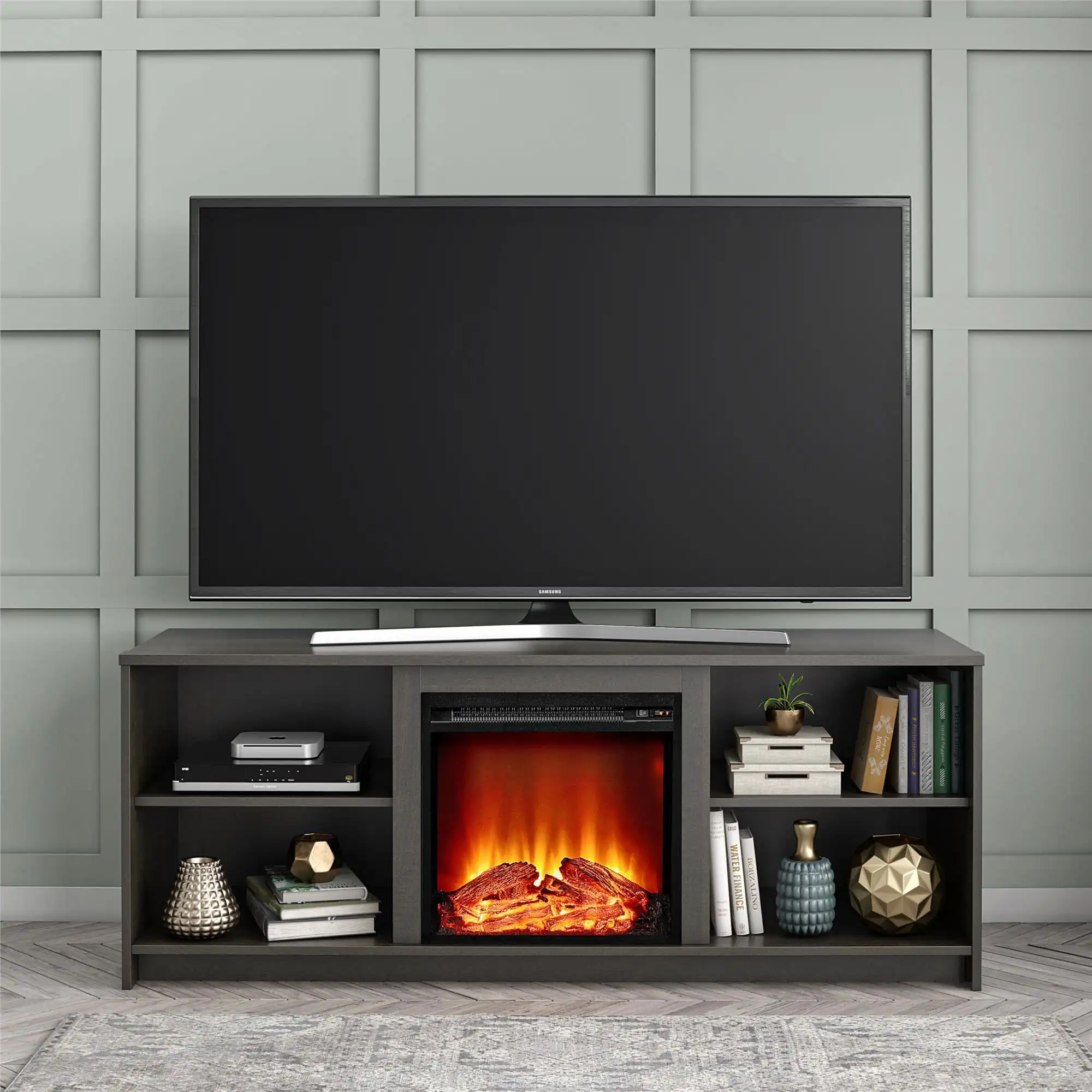 

Modern Fireplace TV Stand for TVs up to 65", Espresso