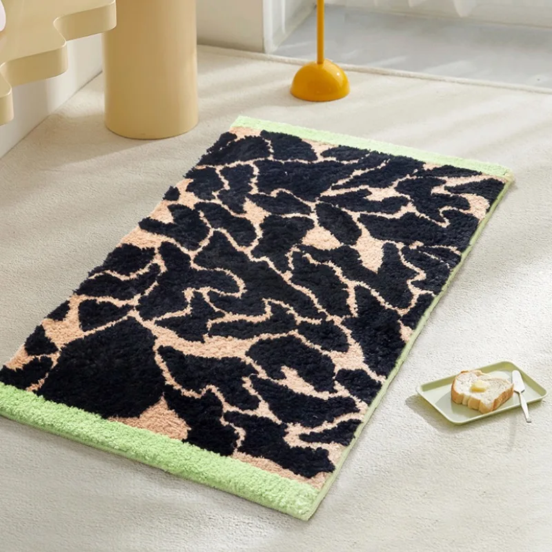 Черный искусственный ворсовый ковер мягкие искусственные коврики современный