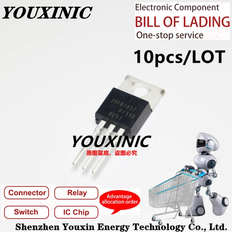 

YOUXINIC 100% new imported original IRFB7437PBF IRFB7437 TO-220 MOS Field Effect Tube 195A 40V