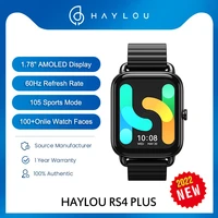 haylou rs4 plus smart watch 1 78 amoled display spo2 heart rate sleep monitor 105 sports modes ip68 smartwatch for men women