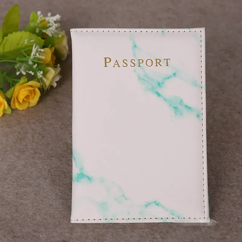 New Travel Passport Cover Pu Leather Marble Style Travel ID Credit Card Passport Holder Packet Wallet Purse Bags Pouch