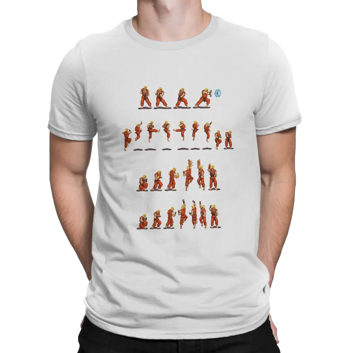 

Ken Game Street Fighter Men T Shirt Fibre Punk Crewneck TShirt Harajuku