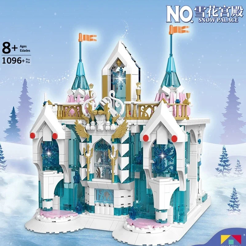 

MOULD KING Girls Building Blocks Toys Ice Snow Magic Castle Carriage Princess Palace Construction Brick Children Christmas Gift