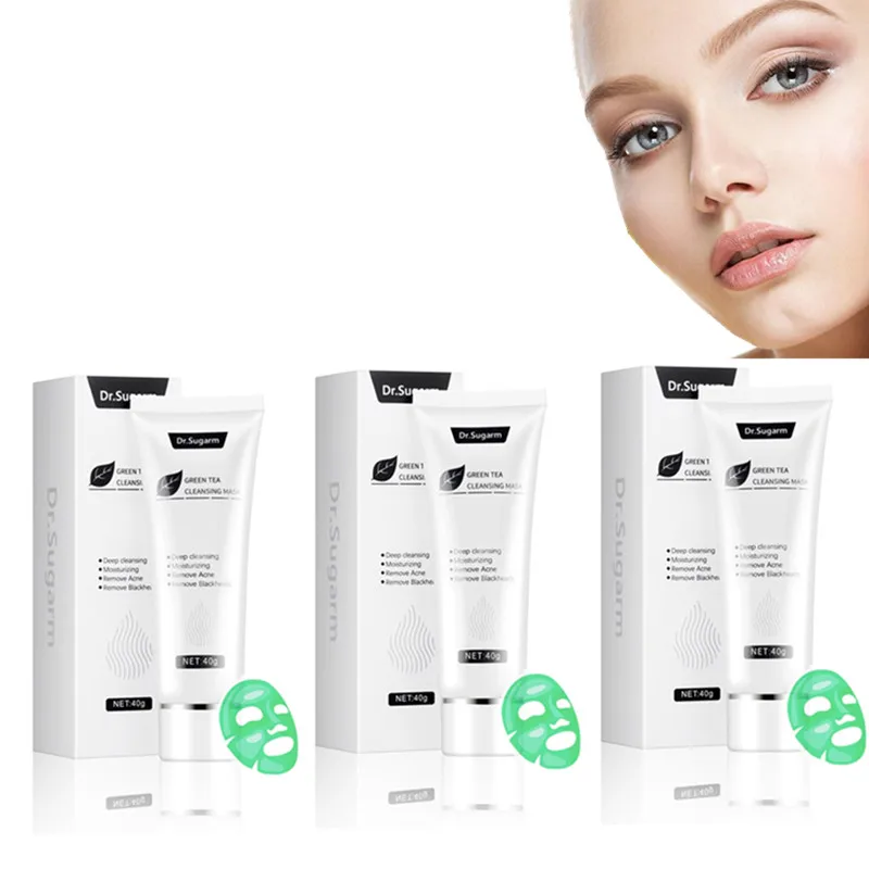 

120g Dr.Sugarm Green Tea Mask Skin Care Deep Cleansing Blackhead Remover Acne Moisturizing Face Beauty Health Korean Cosmetics