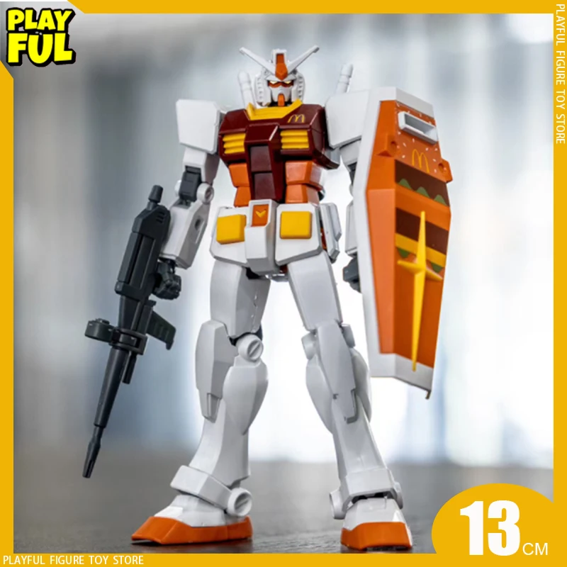 

Anime Gundam model Gunpla EG 1/144 RX-78-2 Big Mac Color McDonald's Limited Assembly Action Figures Statu Model Toy Gifts