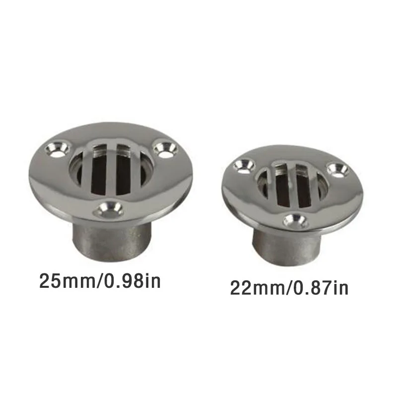 

22mm/25mm Boat Accessories Boat Floor Deck Drain Marine Grade Compact For Ship Yacht Deck Drainage 316 Stainless Steel Marine