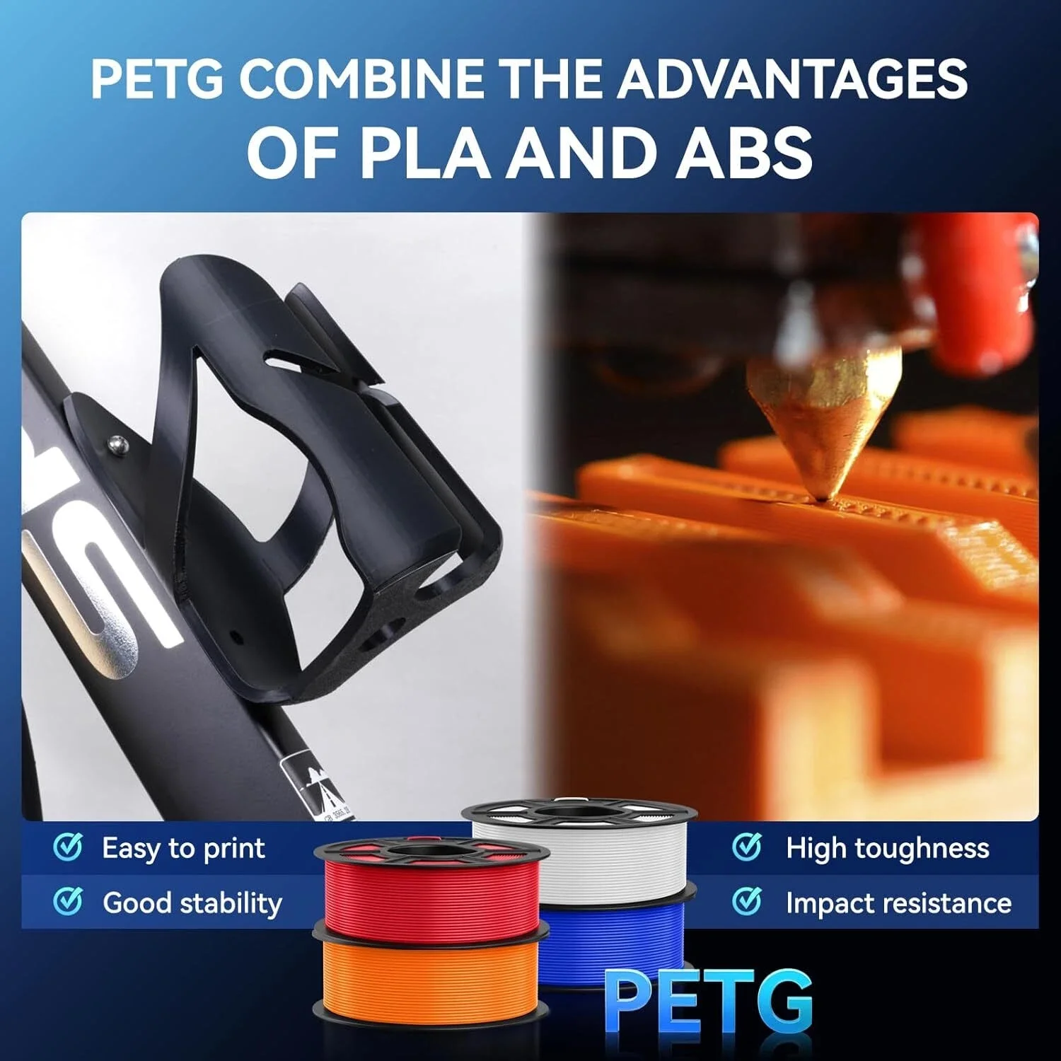 Фото JAYO 3D PETG/ Высокоскоростная матовая нить PETG/PLA Classic/PLA/PLA+/HS PLA/PLA Matte/PLA Meta Нить для принтера 1,75 мм Нить для 3D-принтера №2