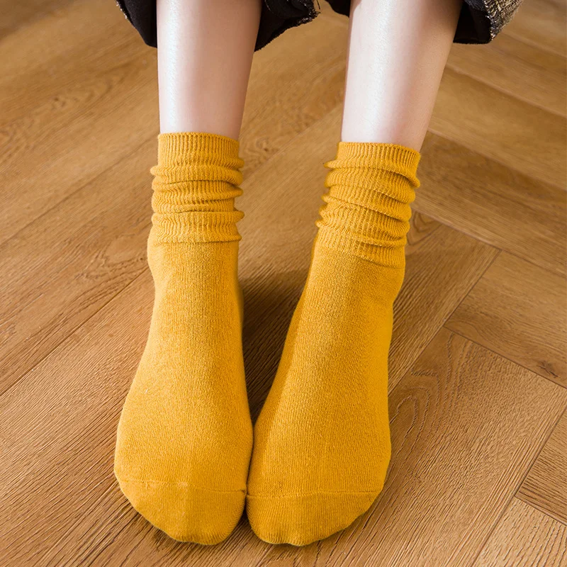 5 Pair Autumn new women's Harajuku retro colorful high quality fashion cotton color casual socks