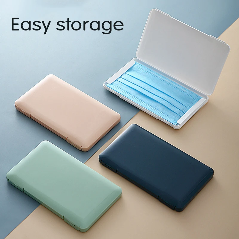 

1pc Mask Storage Box Mask Packaging Box Dustproof Portable Plastic Rectangular Storage Box Disposable Mask Box Bag Dropshipping