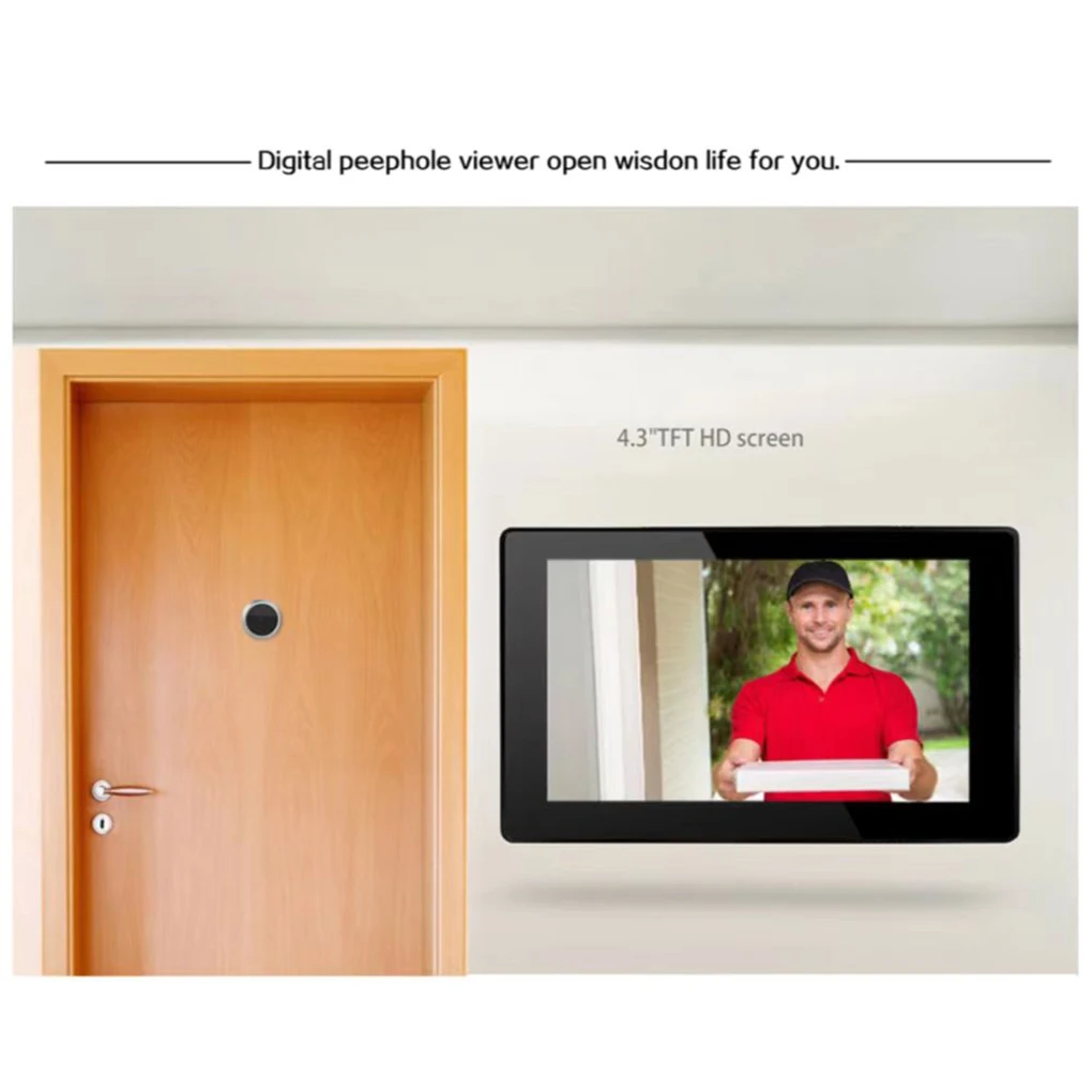 

Peephole Doorbell 720P Door Viewer Monitor 145 Wide Angle Cat Eye Camera Doorbells Color LCD Screen for Home Apartment