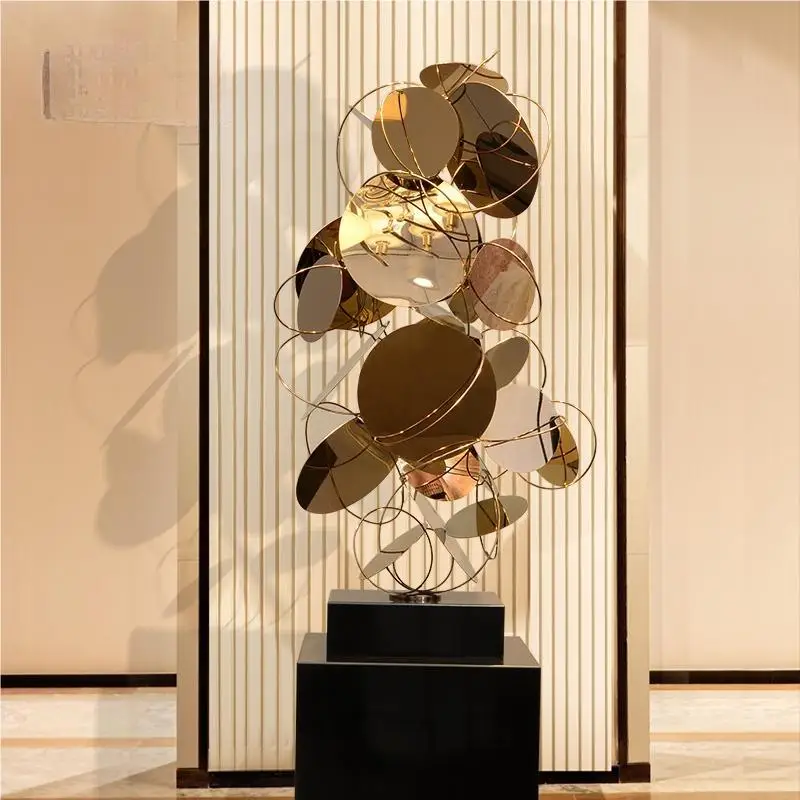 Стальная скульптура вестибюль отеля офис продаж современное мягкое украшение