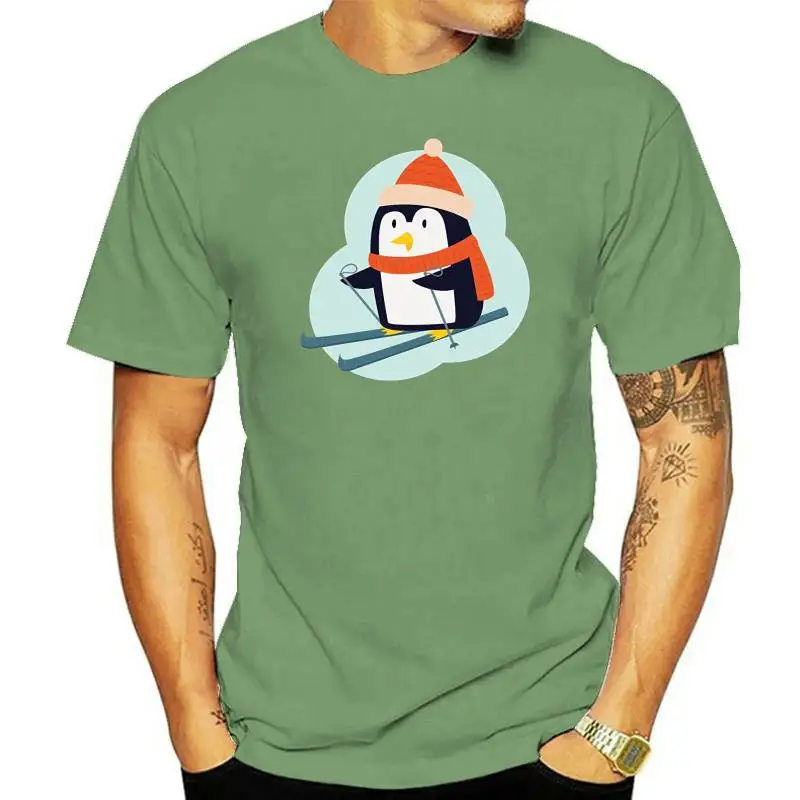 Футболка с милым пингвином надпись I Love Penguins Heaven брендовая мужская футболка мода