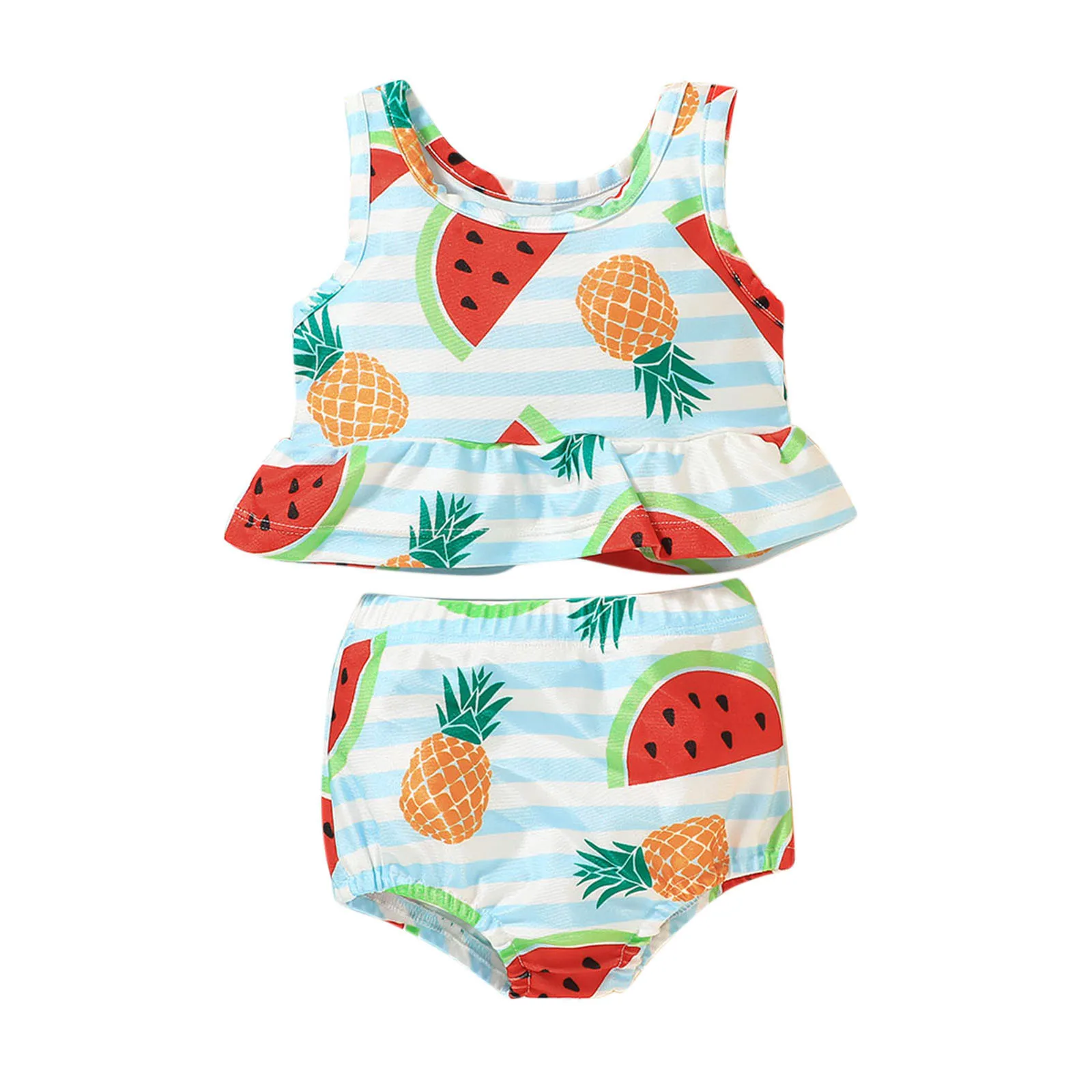Купальник-бикини Летний для девочек комплект из двух предметов с оборками в