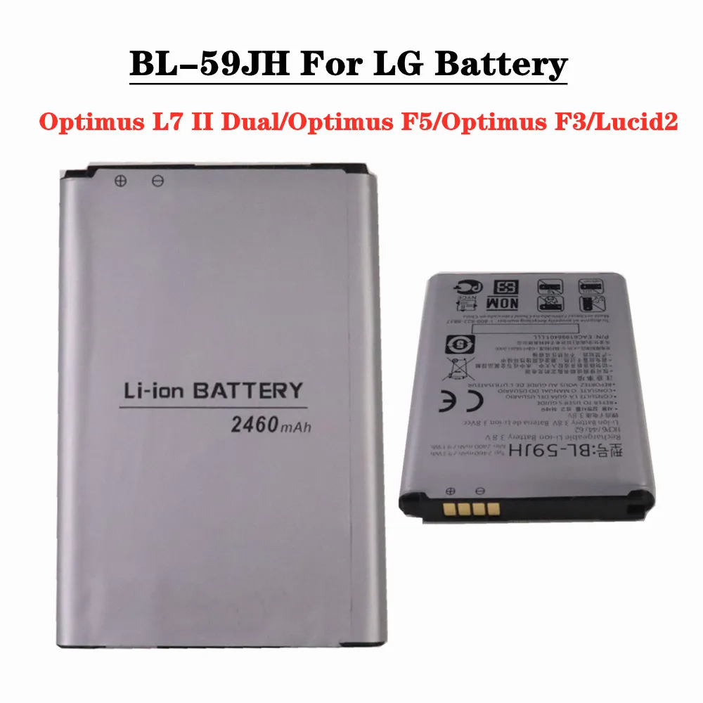 

New BL59JH BL-59JH Battery For LG Optimus L7 II Dual P715 / Optimus F5 / Optimus F3 Lucid2 VS870 P703 P710 P713 2460mAh Battery