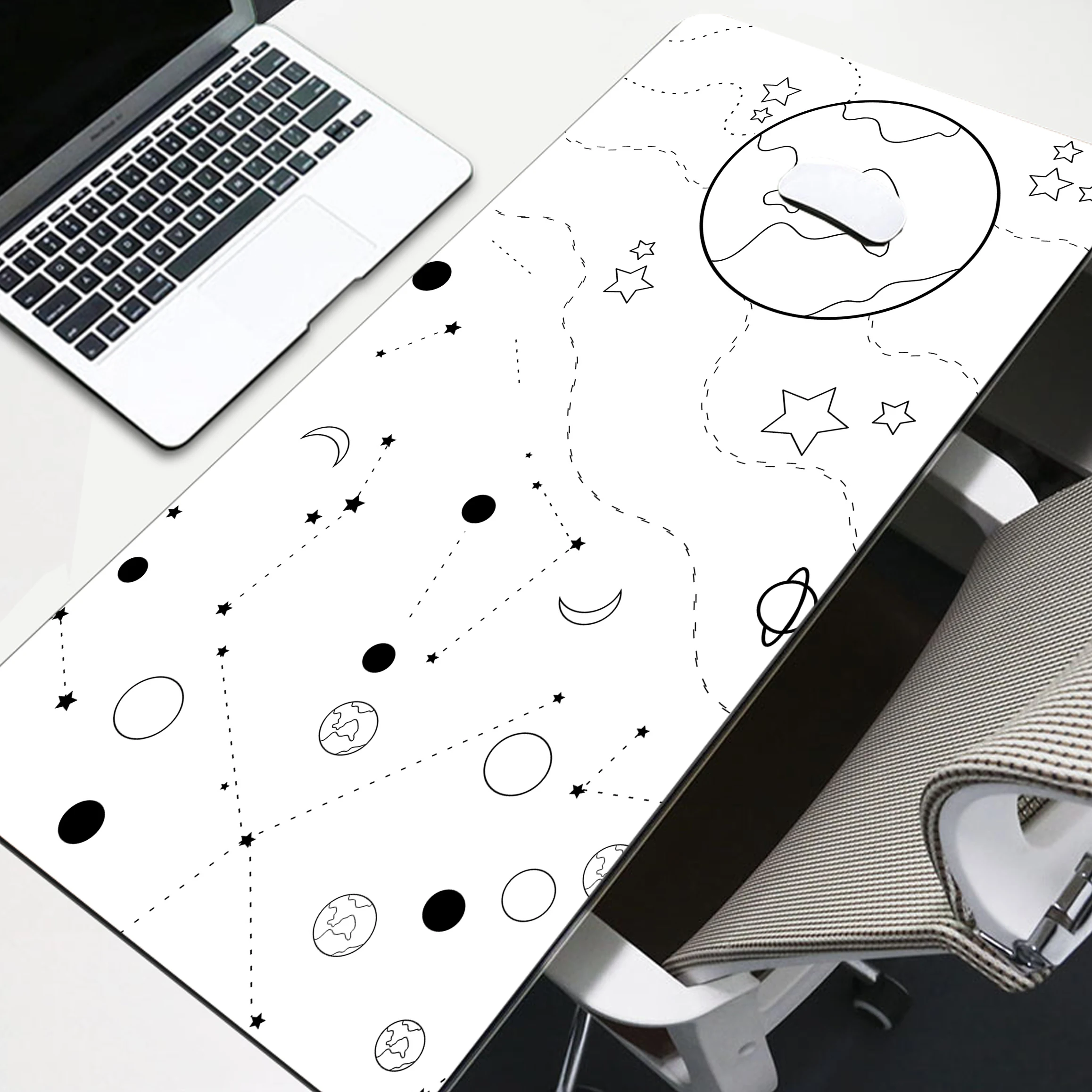 

Kawaii Mouse Pad Large Black and White Star Moon Desktop Table Mat Student Desk Mat Cute Bear Bunny Mouse Pad Large Game Mat 900