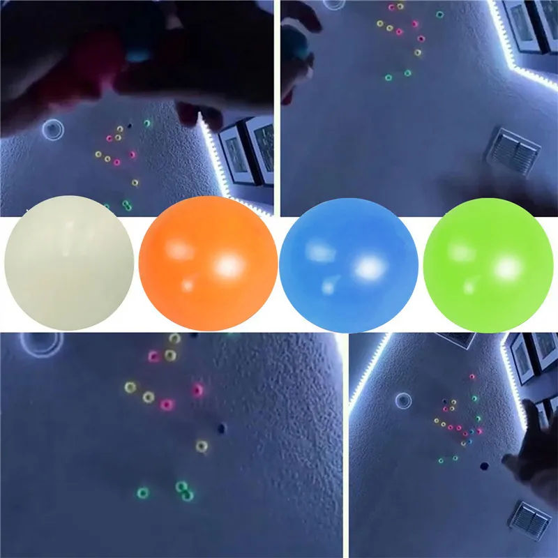Fluorescence Luminous Sticky Ball Pop Antistress Fidget Toy Squishy Sticky Target Ball Glow In The Dark for Kids Children Gift
