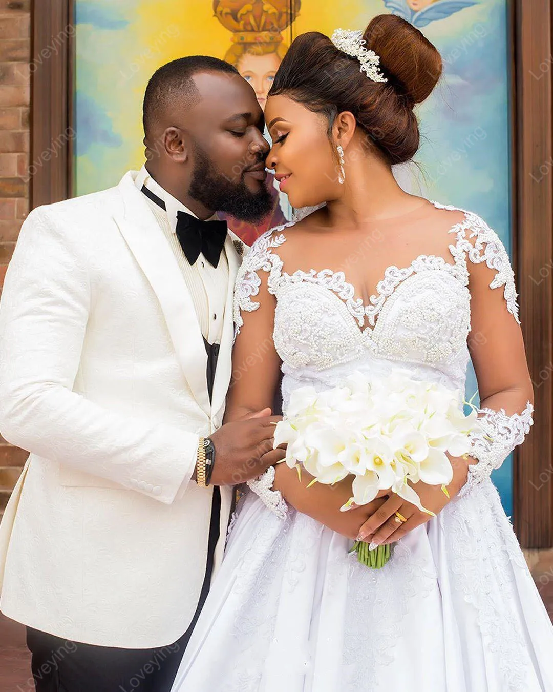 Блестящее женское бальное платье с длинным рукавом свадебные платья жемчугом |