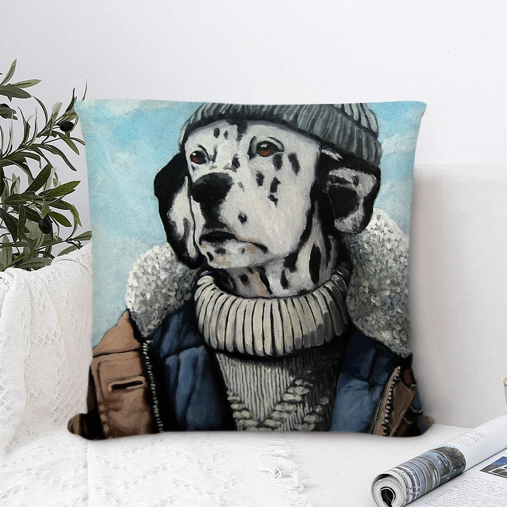 

Dalmatian dog Polyester Pillow Cover Decorative Pillows for Sofa Bedroom Pillow Cases Home Decor Cushion Covers 45*45cm