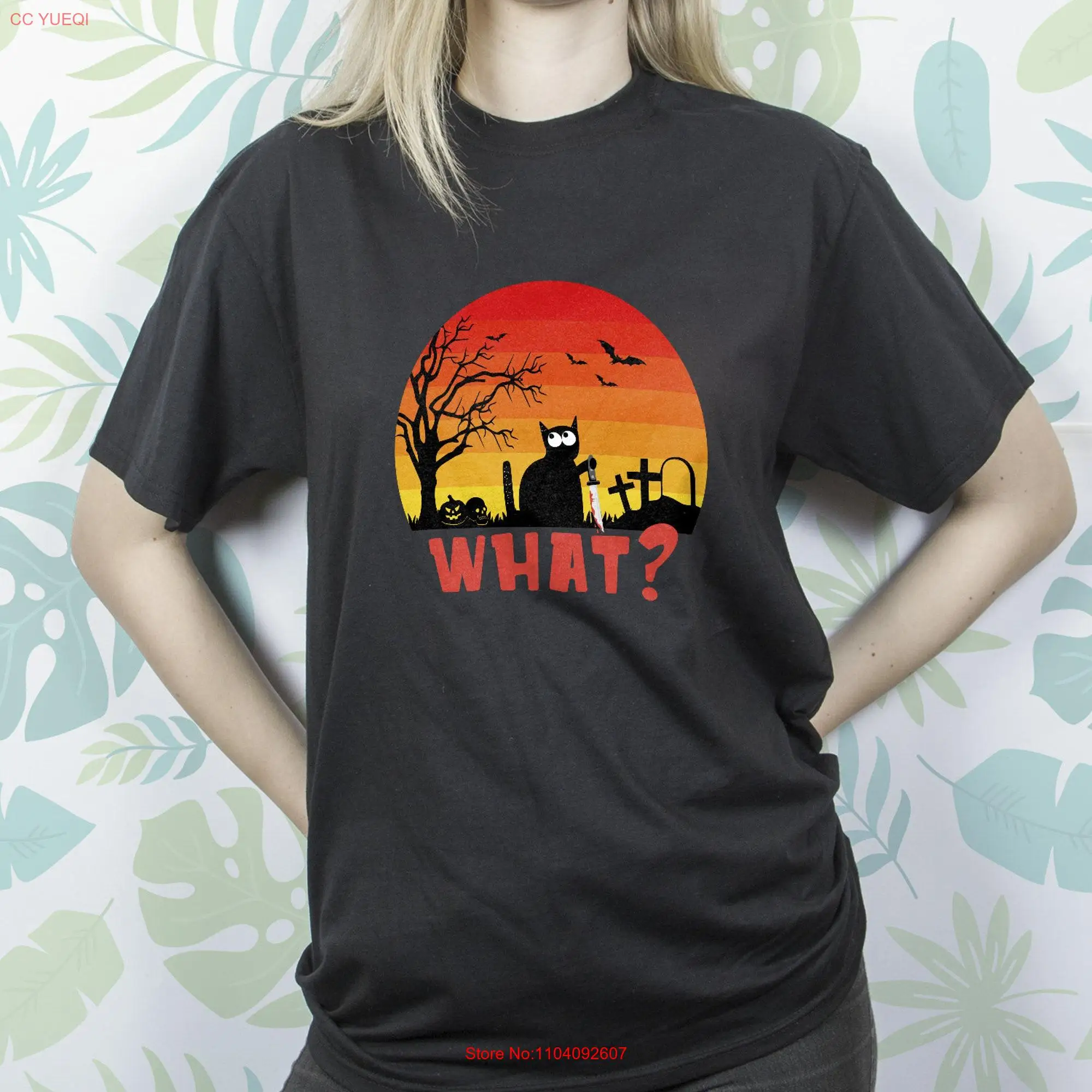 Футболка с котом для Хэллоуина в стиле ретро забавный ужасный котенок дизайн