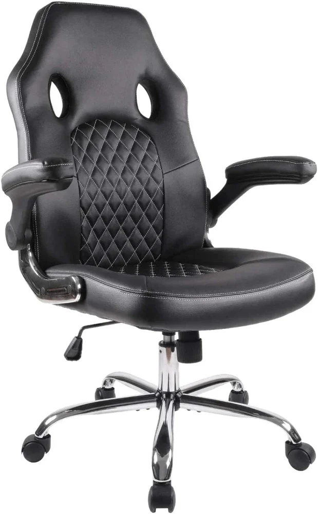 

Office Chair Gaming Chair Leather Computer Desk Chair Task Swivel Executive Chairs High Back with Padded Seat Armrests and Rolli