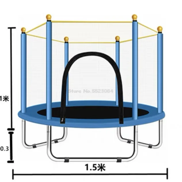 

60 inch Trampoline for Kids 5 Ft Indoor or Outdoor Mini Toddler Trampoline with Safety Enclosure Birthday Gifts for Baby Toddler