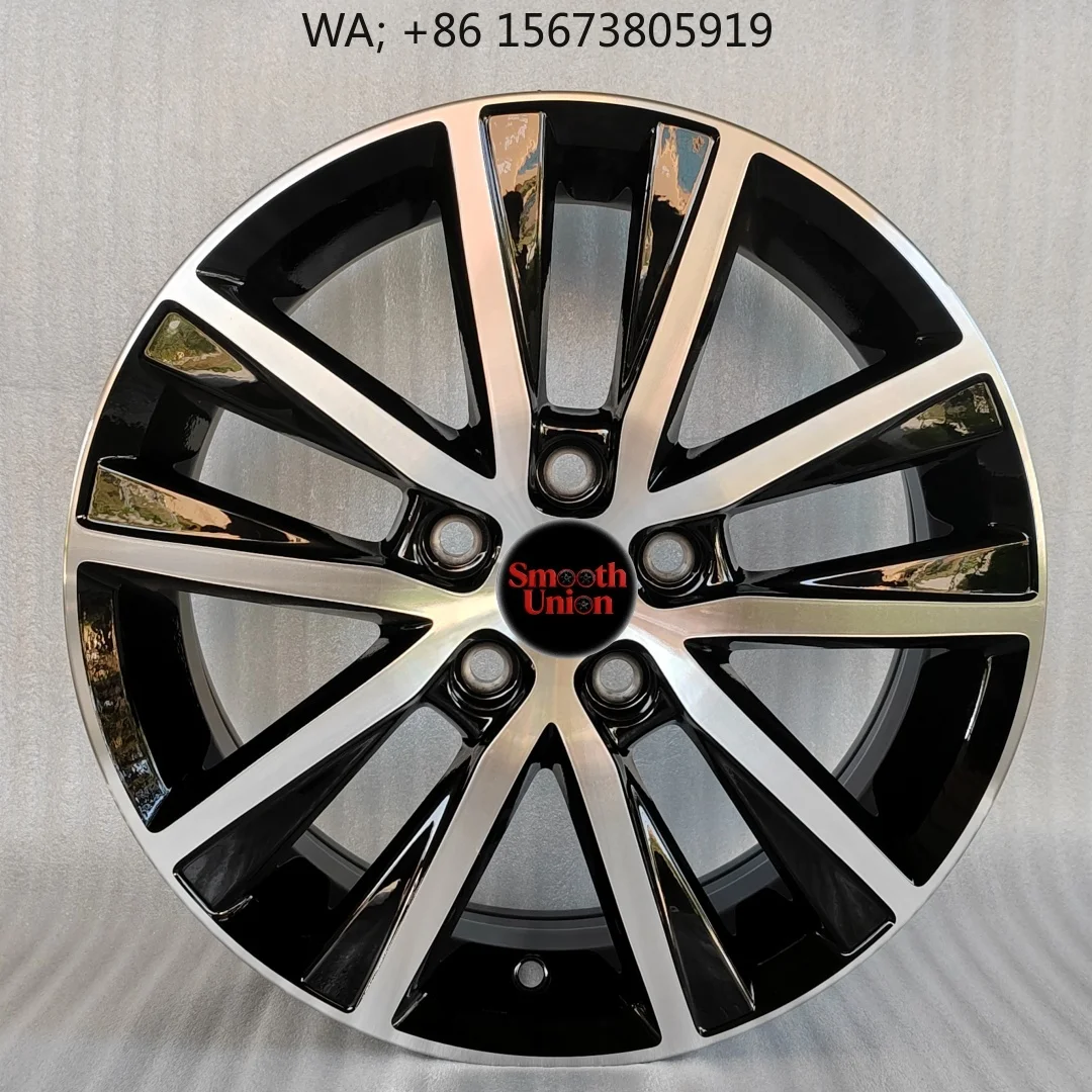 Фото Литые диски Smooth Union из нового алюминиевого сплава R15*J6 ET38 CB57.1 PCD5*100, черная отделка, дизайн с несколькими спицами, для дооснащения/модернизации №1