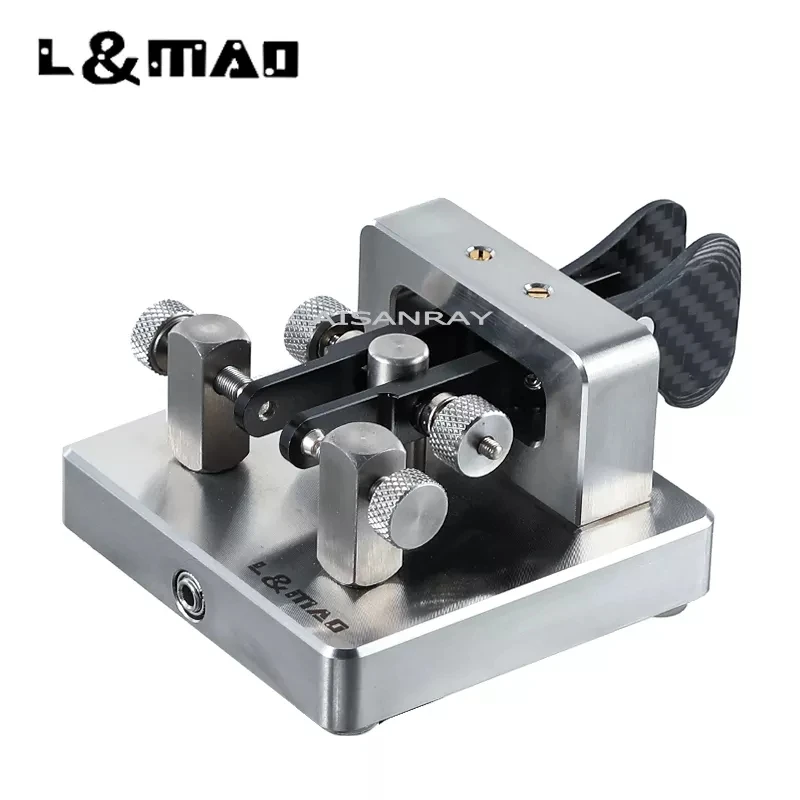 Upgrade Lao Mao Automatic Paddle Key Keyer Telegraph CW Morse Code for Amateur HAM RADIO Stainless Steel Aluminum Alloy