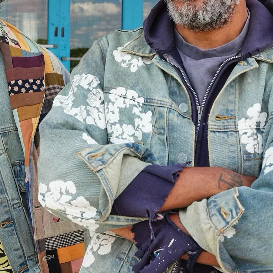 NIGO Мужская и женская весенне-осенняя винтажная хлопковая джинсовая куртка с