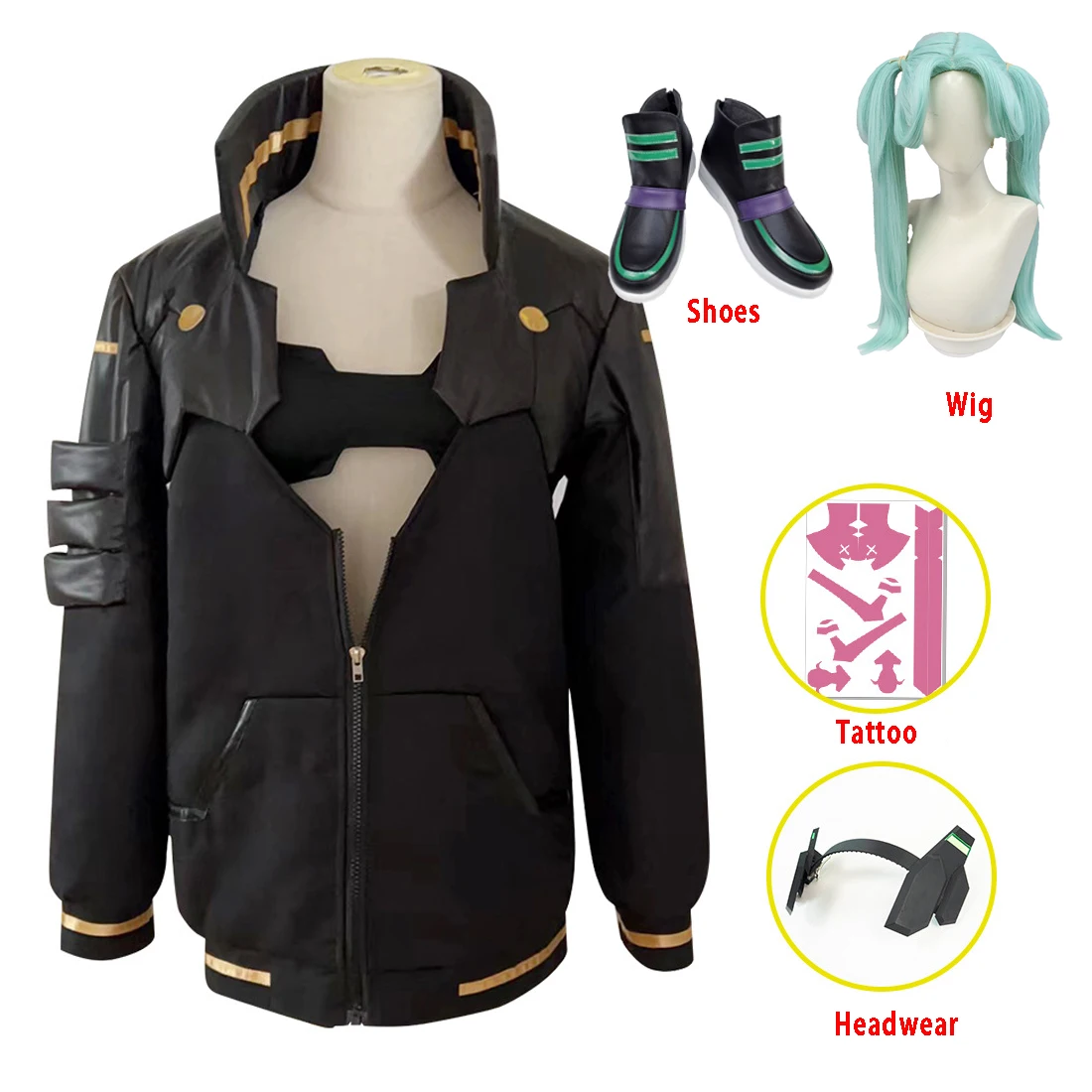 

Женский костюм для косплея из аниме «киберпанк»