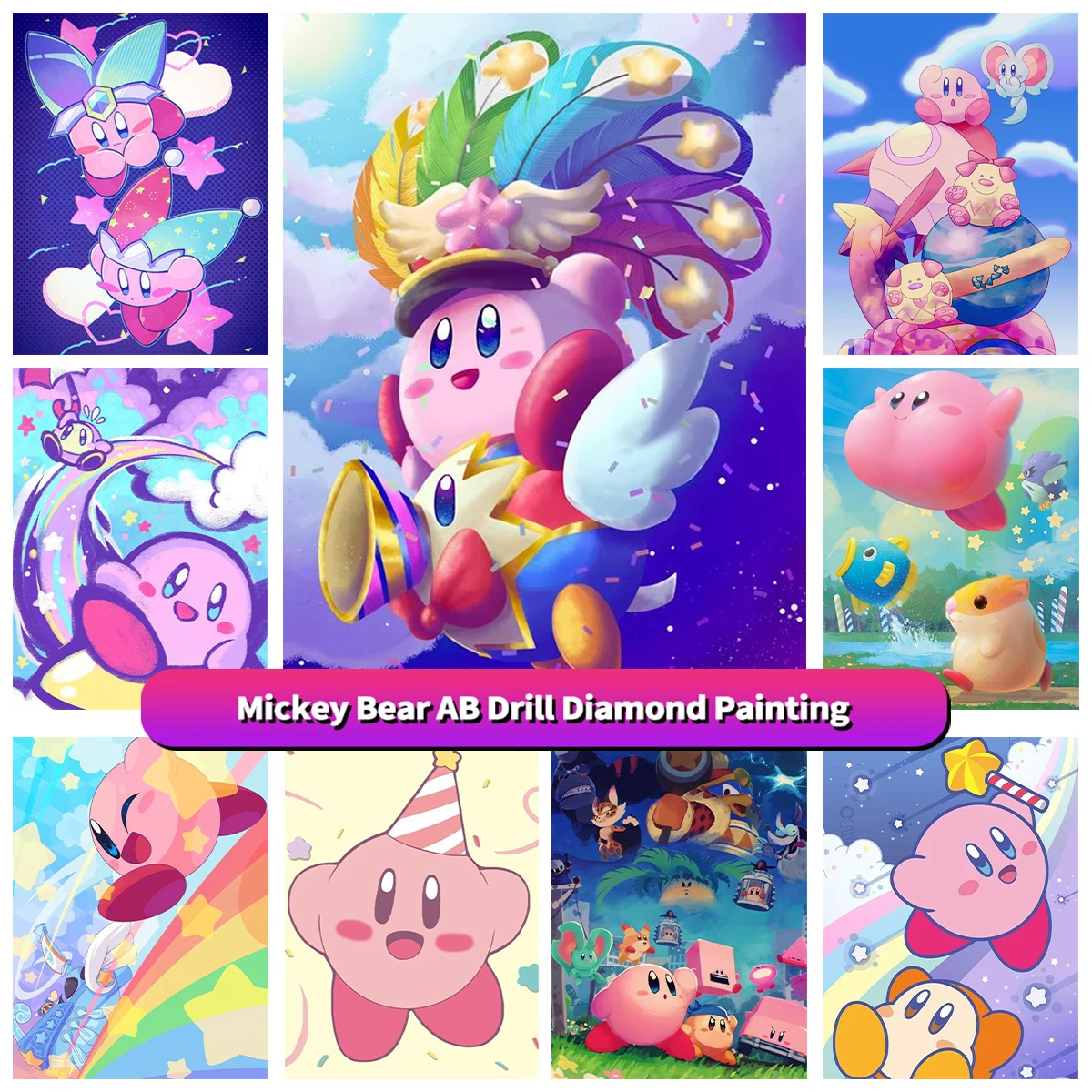 

Cute K-Kirby 5D Drills Diamond Mosaic Painting Art Game Dream Land Cartoon Embroidery Full Crystal Cross Stitch Kids Gift Decor