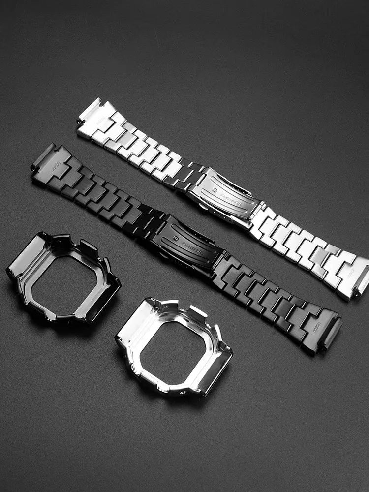 Комплект из нержавеющей стали для Casio DW-H5600, корпус браслета, металлический ободок, 3 цвета, серебристый, золотой, черный G-Square H5600, аксессуары для ремонта для мужчин (art.: 3920cdd2ac467) - 3920cdd2ac467