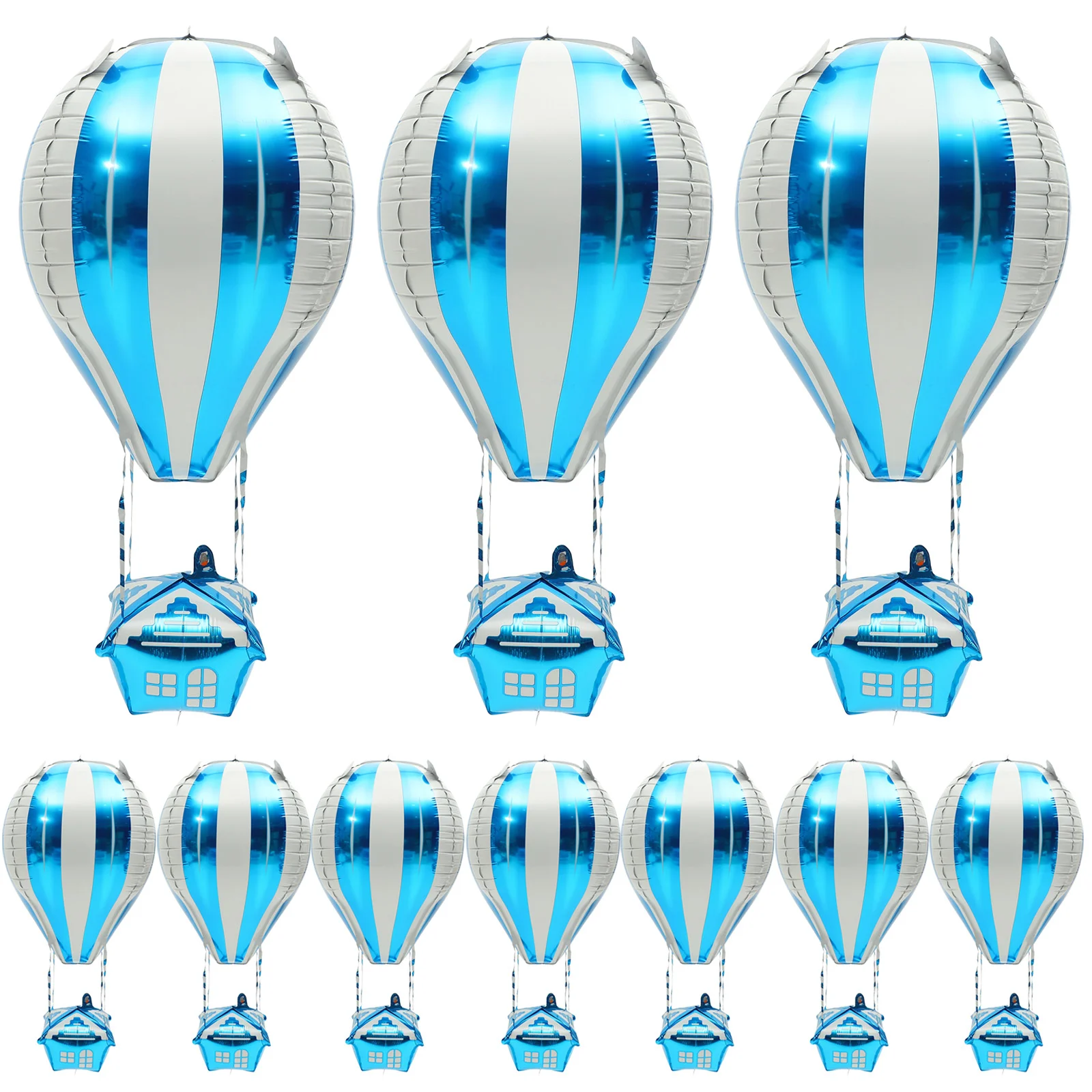 

10 Pcs Metal Trim Hot Air Balloon Airplane Birthday Decorations Wedding Classroom Helium Foil Balloons Child Baby