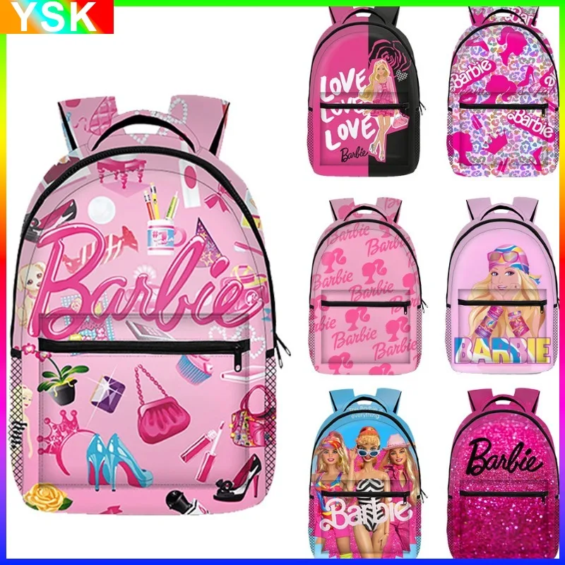 

MINISO Barbie Barbie Full School Bag Barbie Princess Printed Student Backpack Large Capacity Computer Bag Manufacturer