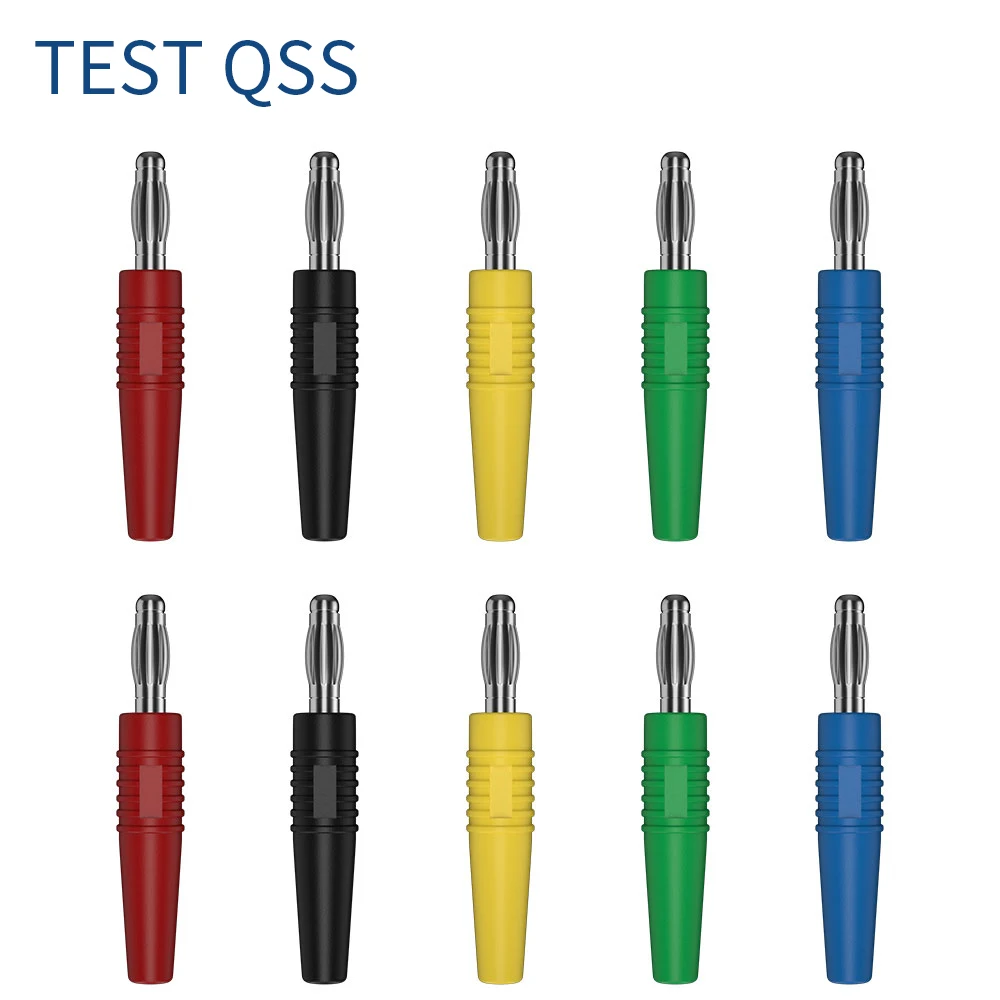 QSS 10PCS 3MM Banana Plug Nickel Plated Wire Solder Type for 3MM Banana Jack Plug Adapter Electrical Tools Q.10008