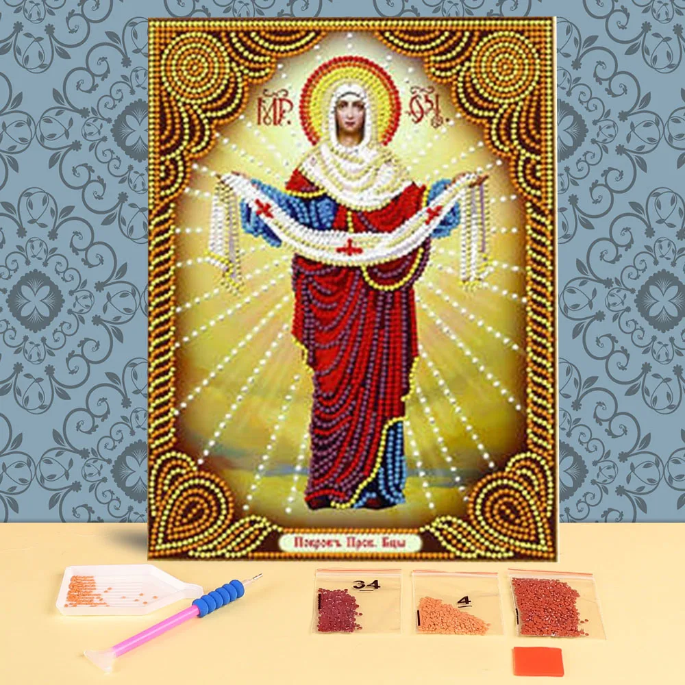 

Алмазная мозаика «Мадонна», полная Алмазная вышивка, полный набор для домашнего декора, рождественский подарок, для интерьера, год