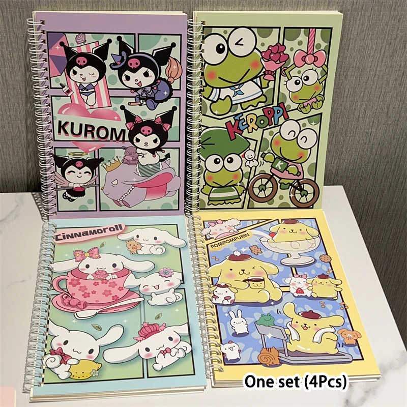Kawaii Sanrio записная книжка Keroppi Bad Φ Hello Kitty 4 шт. мультяшная Милая книга для упражнений