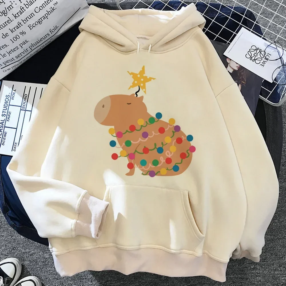 

Harajuku fashion loose and comfortable Kawaii Capybara print sports hoodie 100% cotton hoodie Autumn and winter