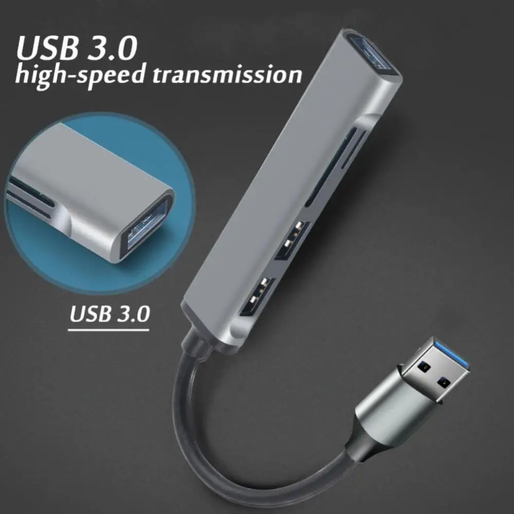 

USB 3.0 HUB Multiport Splitter Adapter 5 In 1 USB Split Hub Converter With SD TF Ports Card Reader For Laptop Compute PC