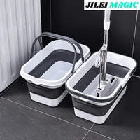 jilei magic household folding mop bucket rectangular folding hand lift bucket portable plastic mopping bucket squeeze bucket