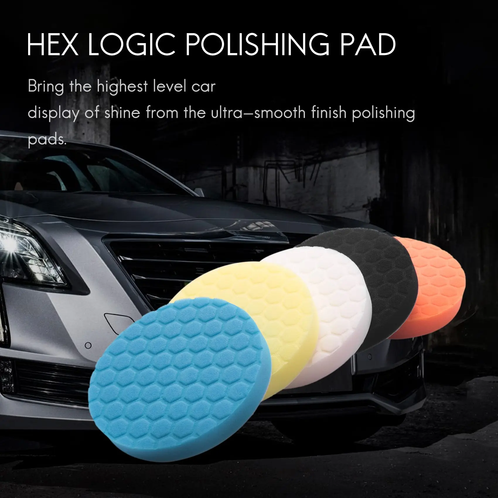 

5pcs 6 Inch 150mm Hex Logic Polishing Pad for Car Polisher Pack of