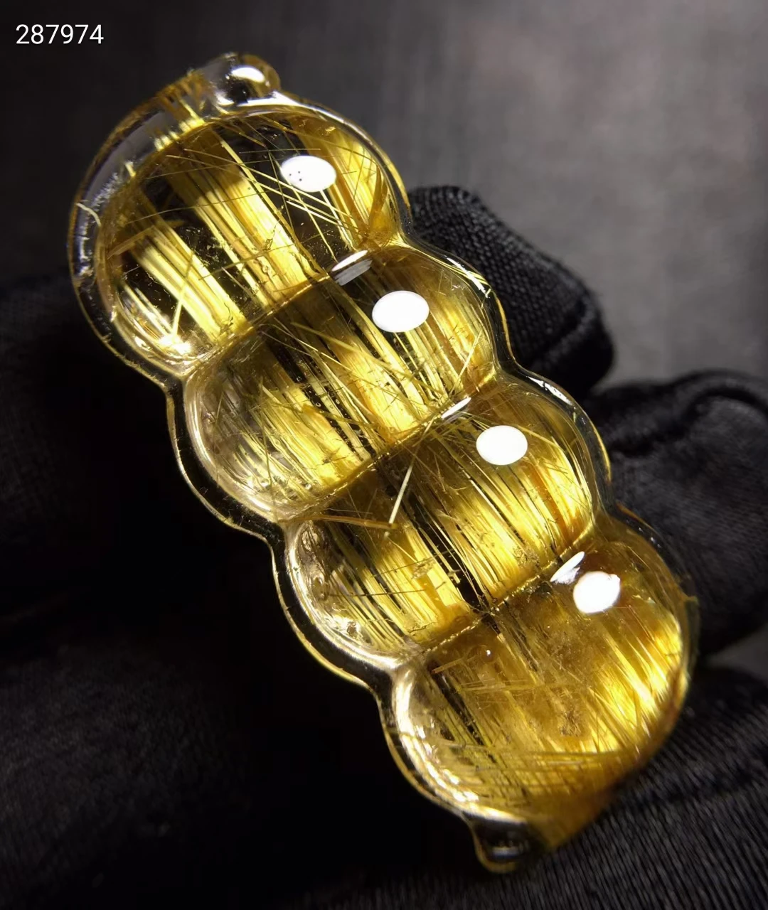 

Natural Gold Rutilated Quartz Wealthy Pendant Bean 38.4*17.2*10.5mm Gemstone Rutilated Brazil Necklace Jewelry AAAAAA