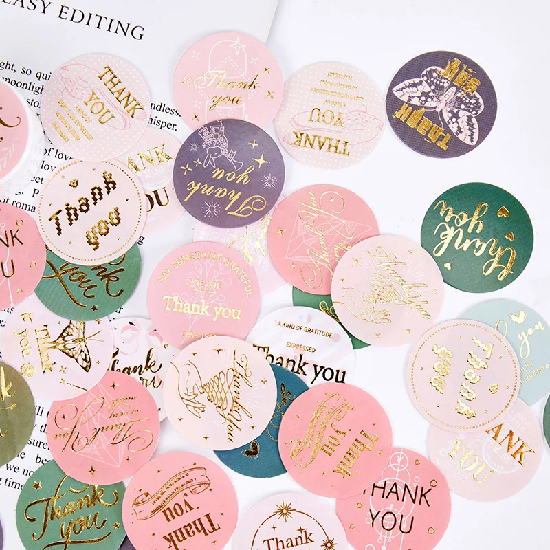 

46pcs Thank You Stickers Small Business Stickers Adhesive Labels for Boutiques Wrapping Supplies Different designs
