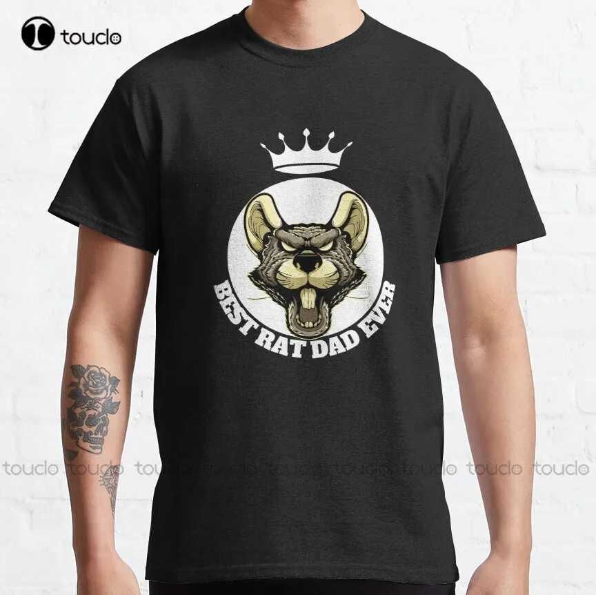 

Футболка Best Rat Dad Ever Мужская классическая, модная тенниска для креативного отдыха, забавная майка, уличная простая винтажная повседневная ма...