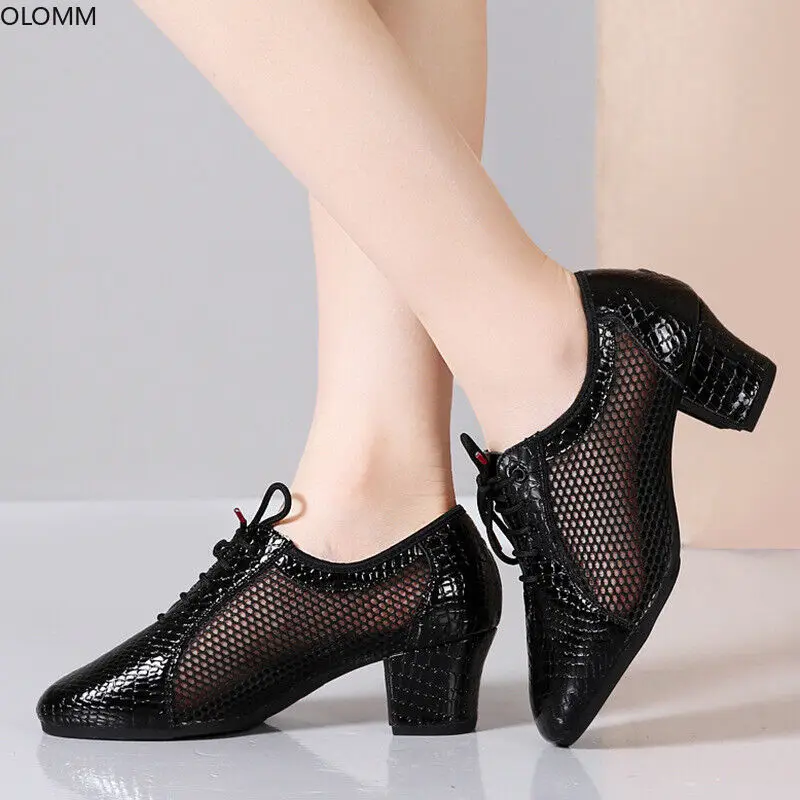 

Women Latin Dance Shoes Girls Tango Salsa Ballroom Rubber Sole Practice Shoes