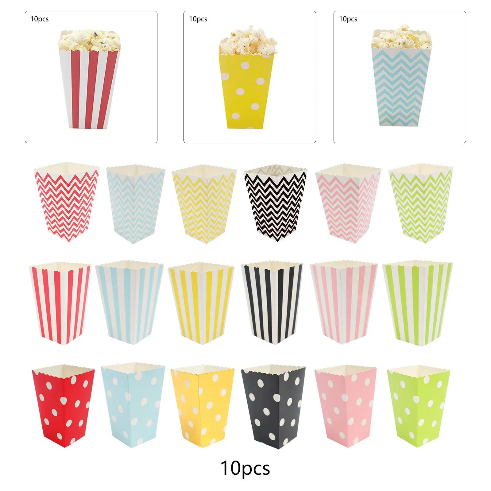 

10x Small Disposable Tableware Sanck Containers for Carnival Wedding Movie
