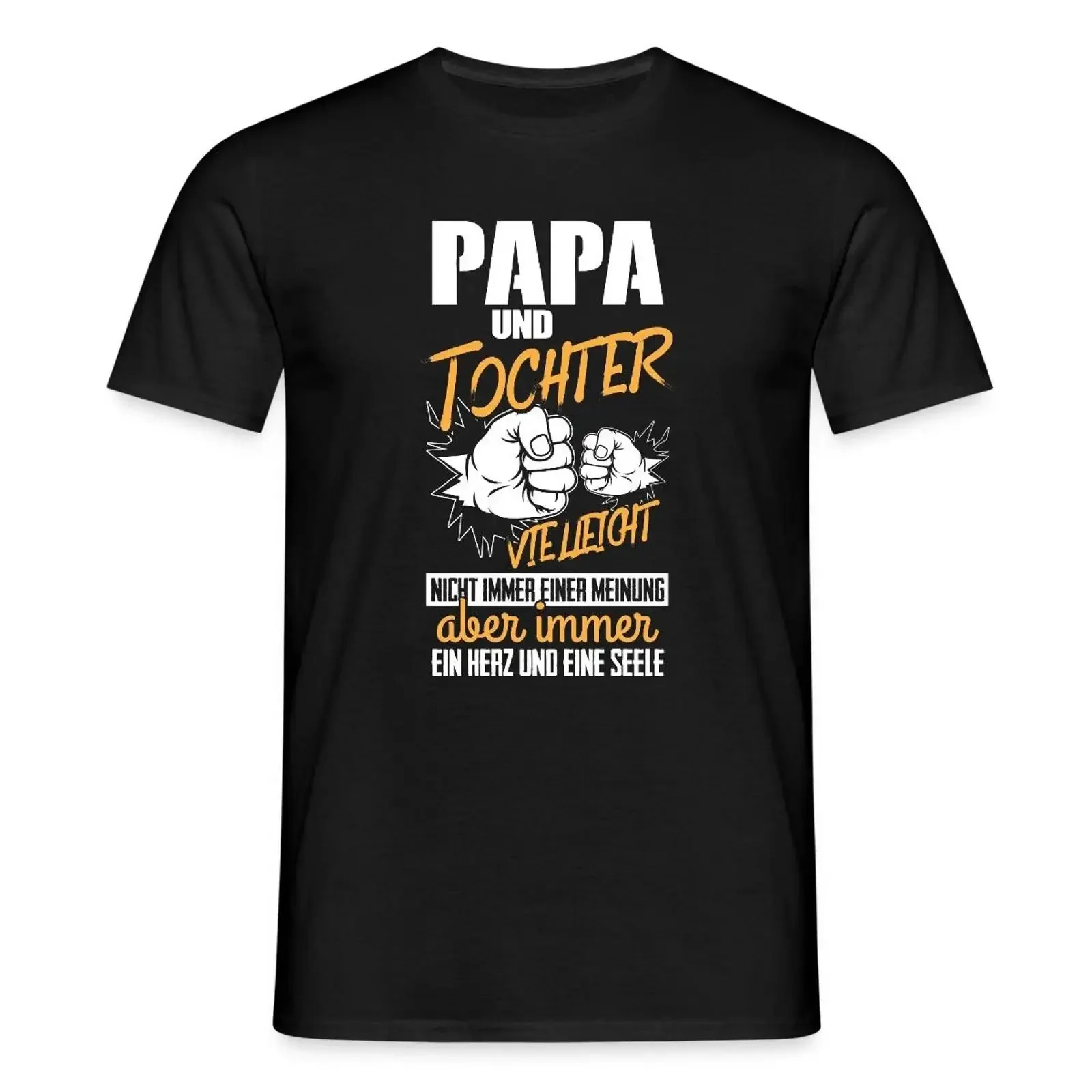 Фото Футболка с надписью «Papa Und Tochter Herz Eine Seele Spruch» для мужчин, винтажная, с эффектом потертости, для повседневной носки, мягкая, повседневная, слегка унисекс. №1