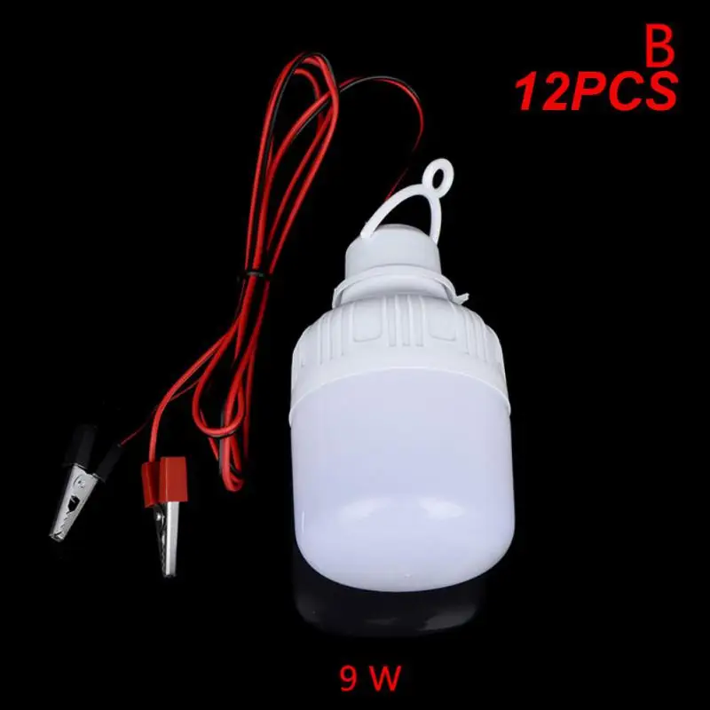 

12PCS LED Bulb DC 12V LED Light Lamp 5W 9W 15W 20W 30W 40W Spot Bulb Emergency Lamp With Alligator Clip For 12 Voltage