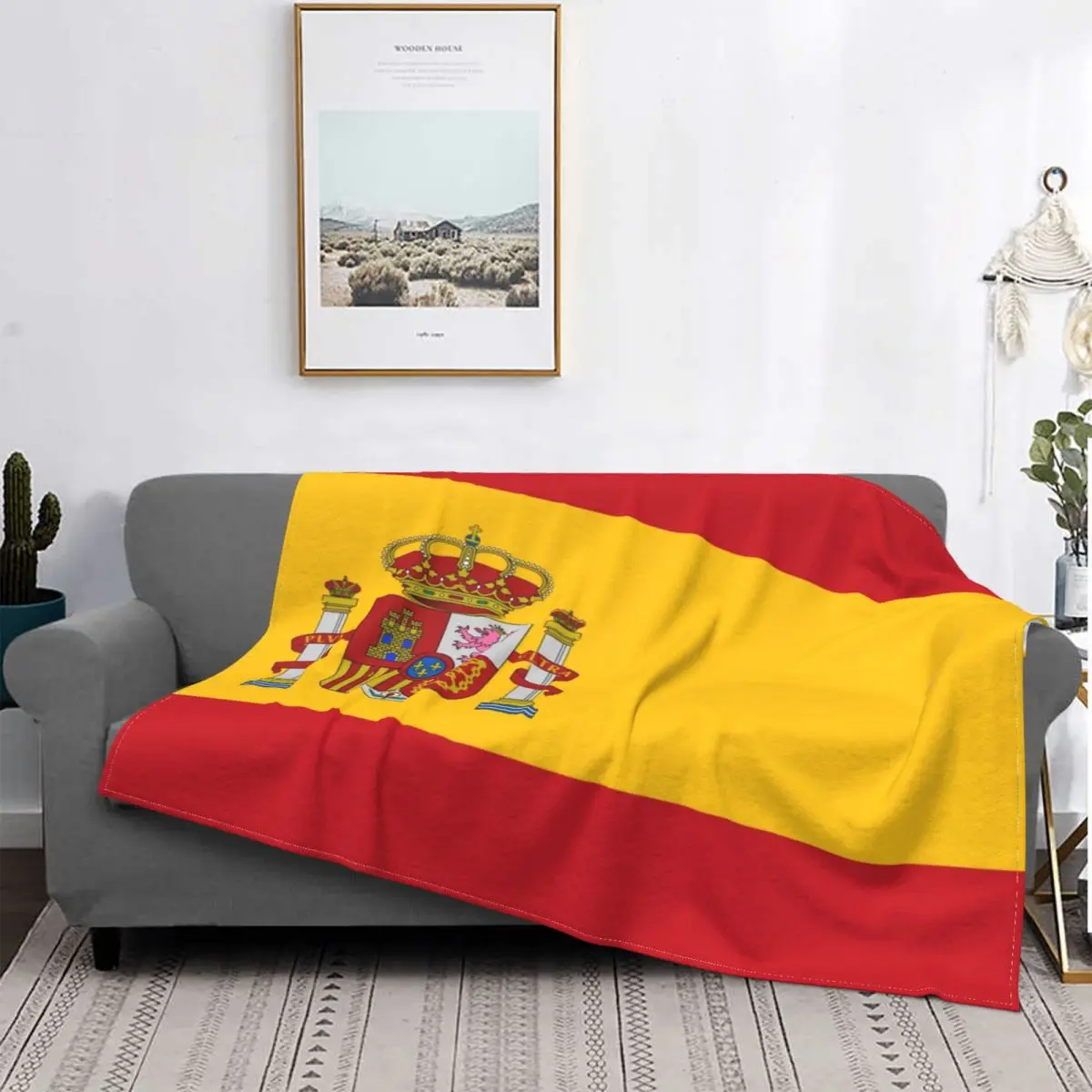 

Покрывало с испанским флагом, супермягкое зимнее покрывало для дивана, кровати, Фланелевое постельное белье, пушистый Декор